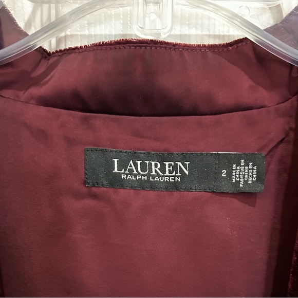Ralph Lauren Velvet Black Label Suplice Merlot Burgundy Red crossover top size 2 - Picture 6 of 8